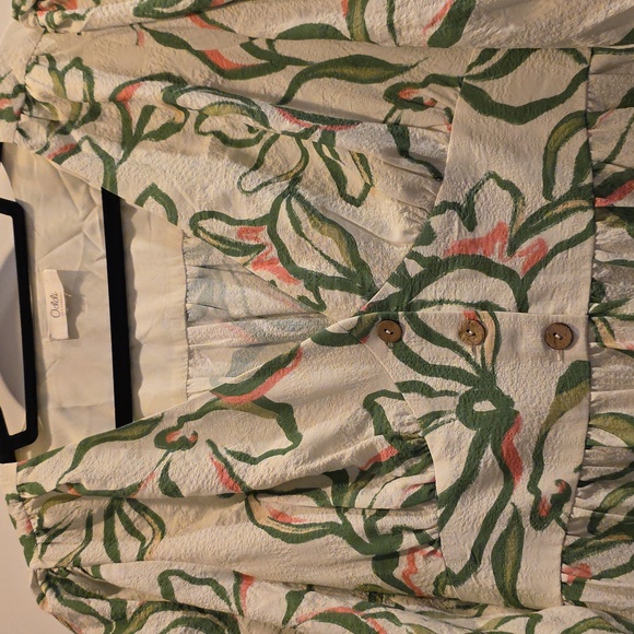 NWOT Oddi Small Floral Print Dress with Green and Pink Accents - Picture 2 of 6